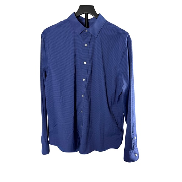 UNTUCKit Other - UNTUCKit  Langhome Mens Large Blue Striped Performance Stretch Button Down Shirt